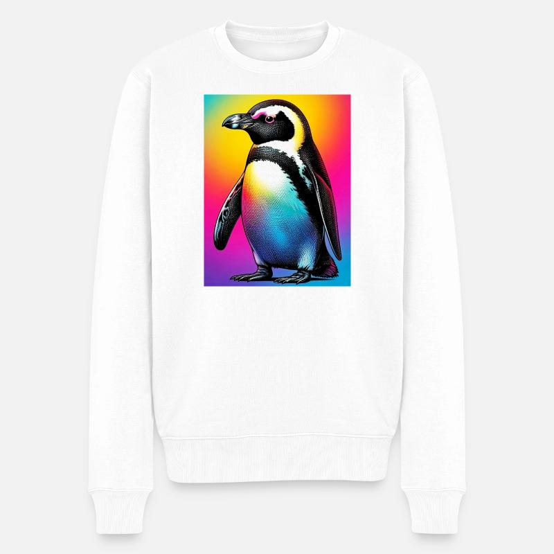 Pinguin - Männer Premium Bio Pullover - Weiß