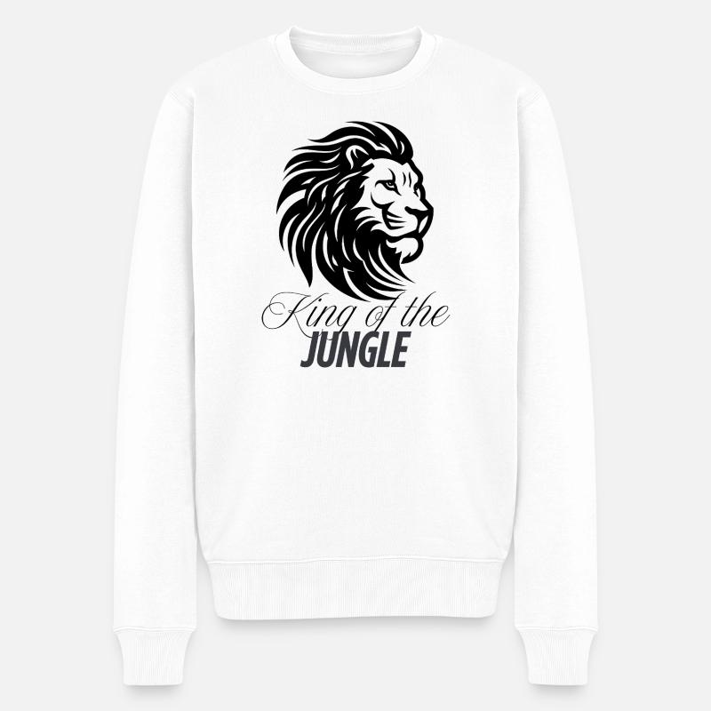 King_of_the_jungle - Männer Premium Bio Pullover - Weiß