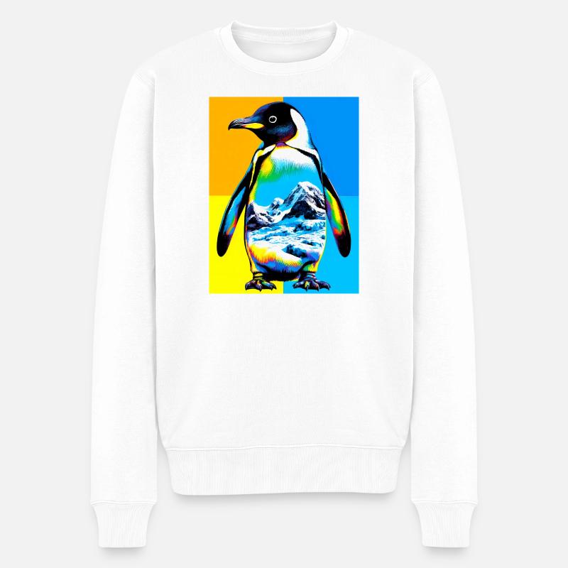 Pinguin - Männer Premium Bio Pullover - Weiß