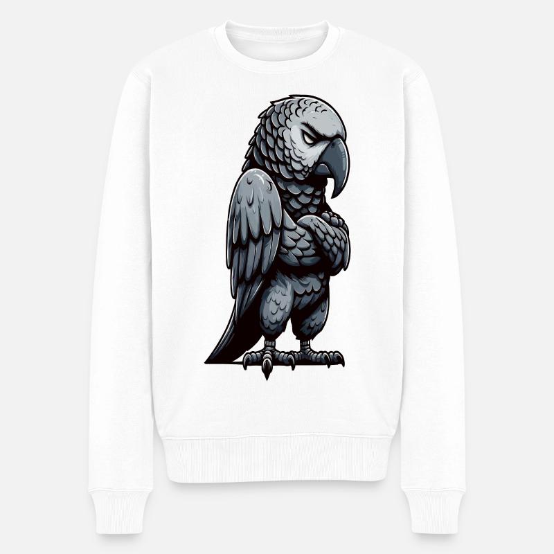 Graupapagei Papagei Papageibesitzer Papageihalter - Männer Premium Bio Pullover - Weiß