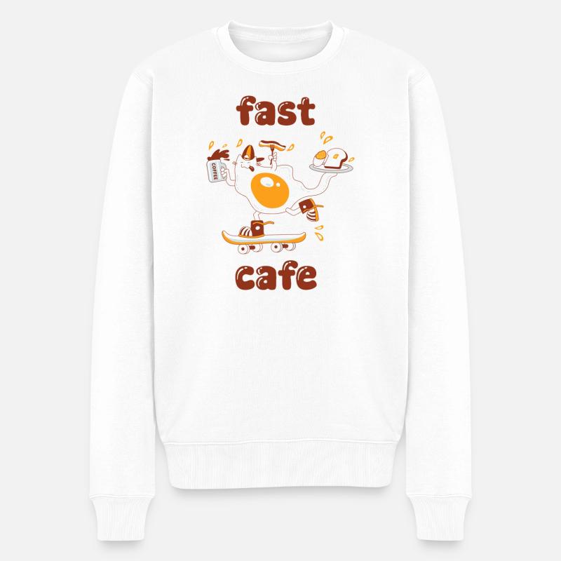 Café rapide - Pull Premium bio Homme - blanc