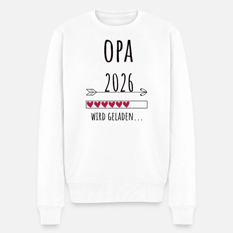 Werdender Opa 2026 Geschenk Schwangerschaft - Männer Premium Bio Pullover - Weiß