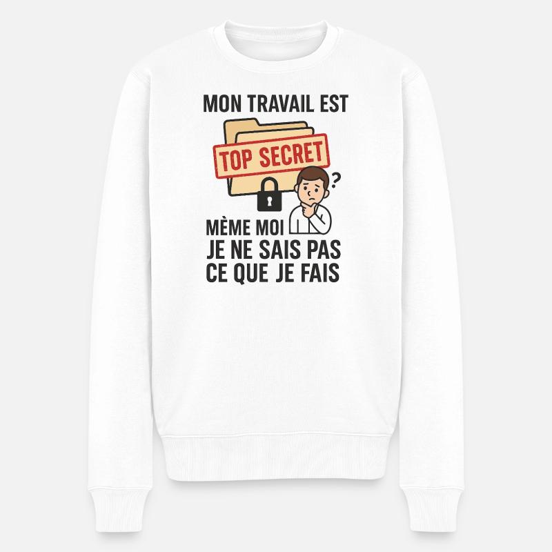 humorvolle Arbeit - Männer Premium Bio Pullover - Weiß