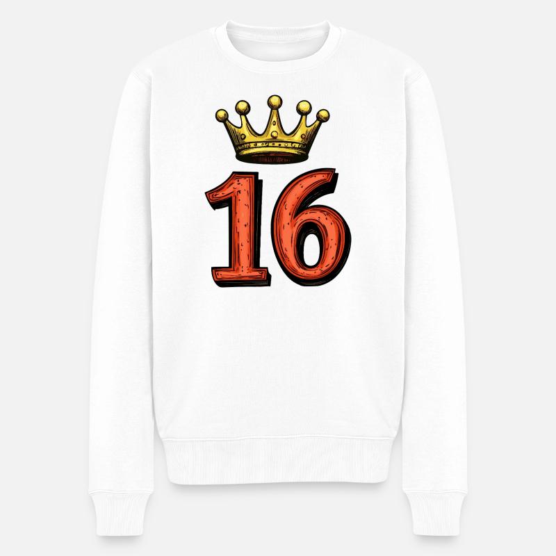 Couronne à 16 chiffres - Pull Premium bio Homme - blanc