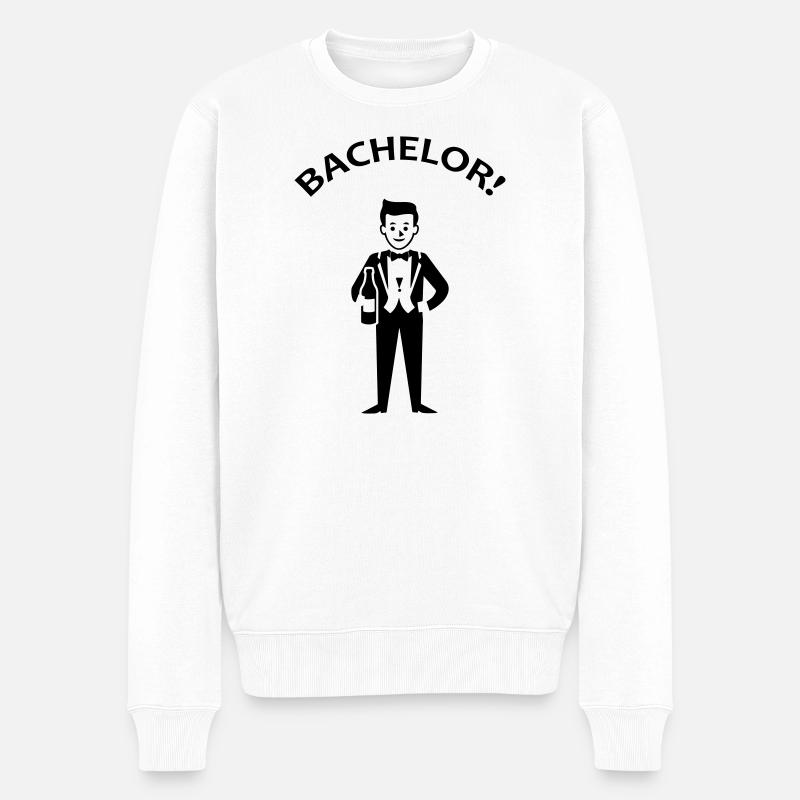 Bachelor Junggeselle - Männer Premium Bio Pullover - Weiß