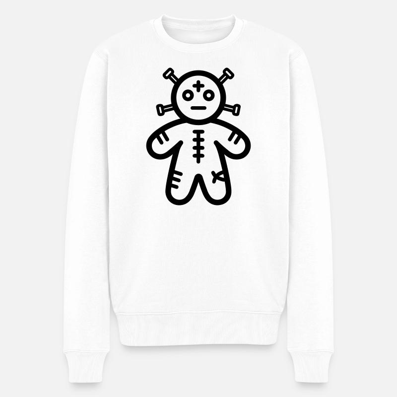 Voodoo-Puppe - Männer Premium Bio Pullover - Weiß