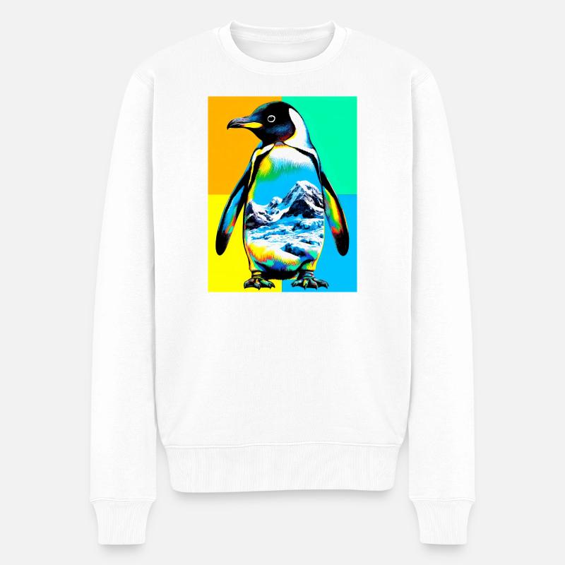 Pinguin - Männer Premium Bio Pullover - Weiß