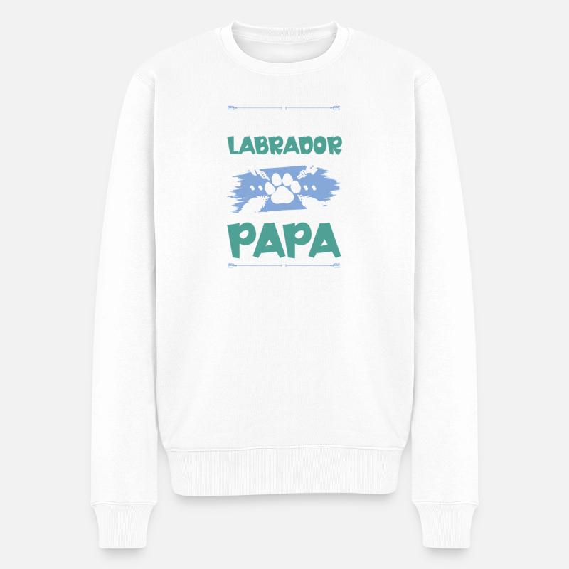 Papa chien labrador - Pull Premium bio Homme - blanc