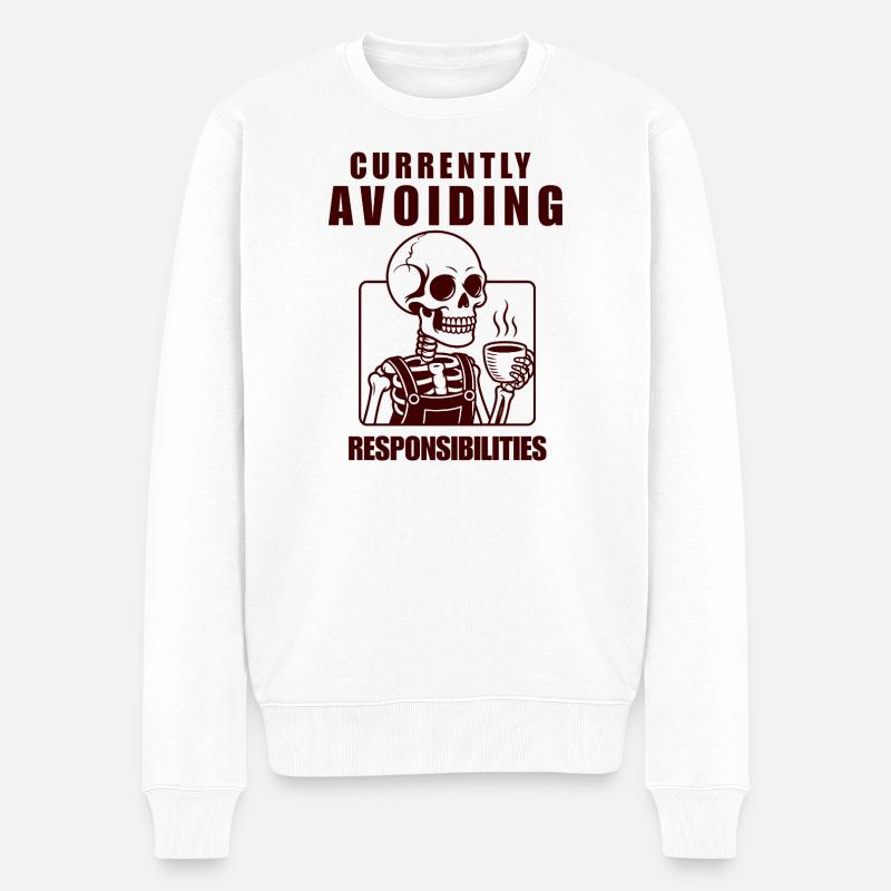 Squelette évitant les responsabilités Conception - Pull Premium bio Homme - blanc
