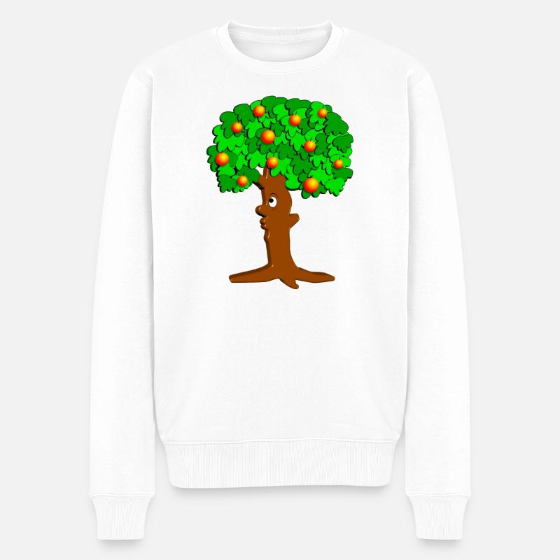Apfelbaum - Männer Premium Bio Pullover - Weiß