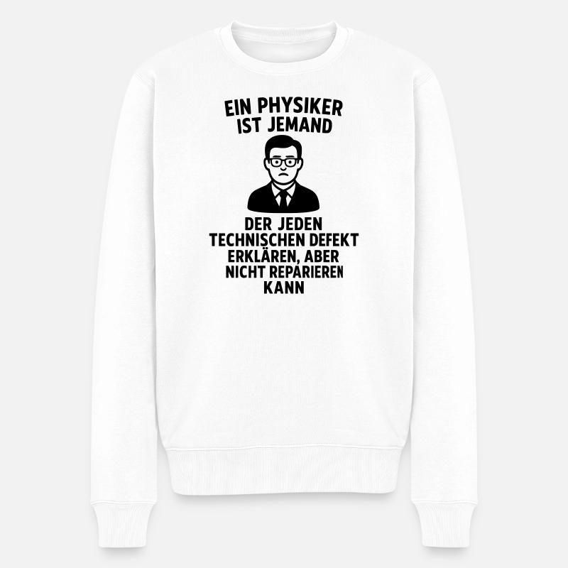 Définition de l’explication du physicien Drôle - Pull Premium bio Homme - blanc