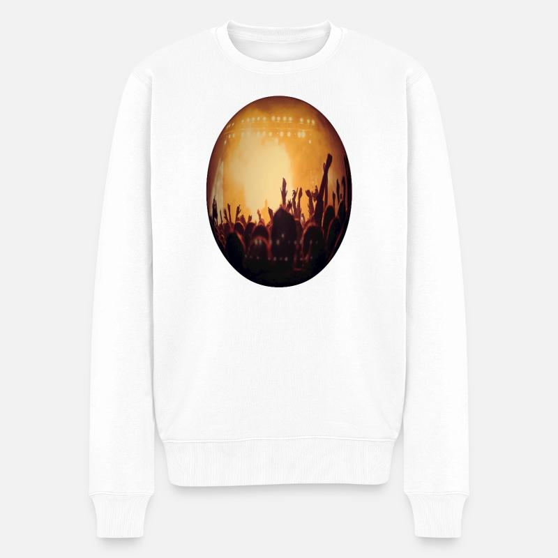 Konzertlicht: Crowdsilhouette - Männer Premium Bio Pullover - Weiß