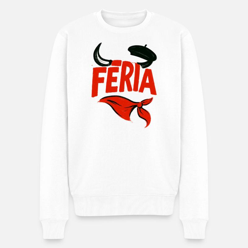 Feria – Baskenland - Männer Premium Bio Pullover - Weiß