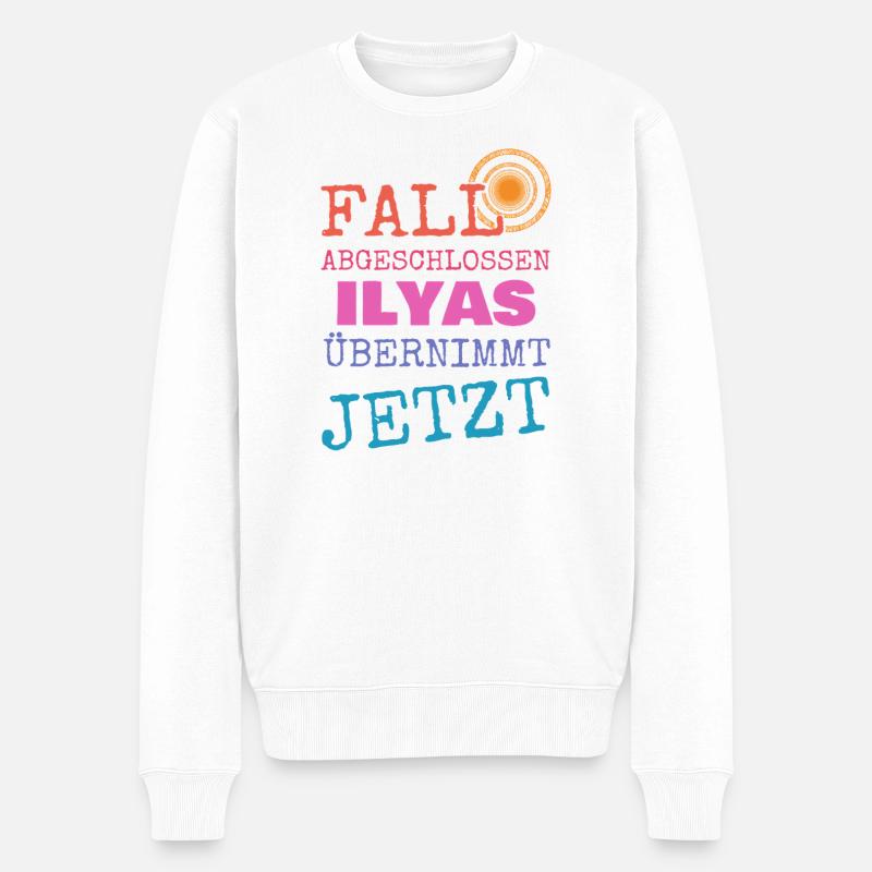 Ilyas als Vorname - Männer Premium Bio Pullover - Weiß