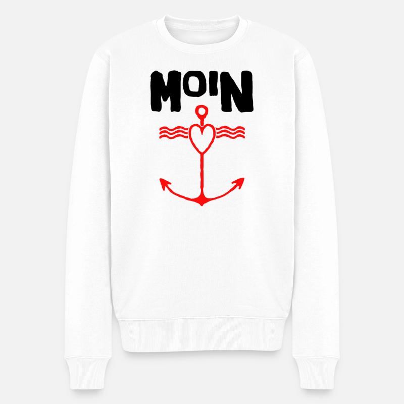 Design Projekt Moin Anker  - Männer Premium Bio Pullover - Weiß