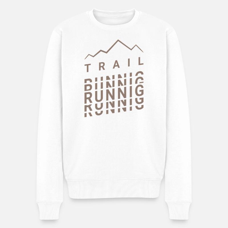 Mouvement de la course en sentier - Pull Premium bio Homme - blanc