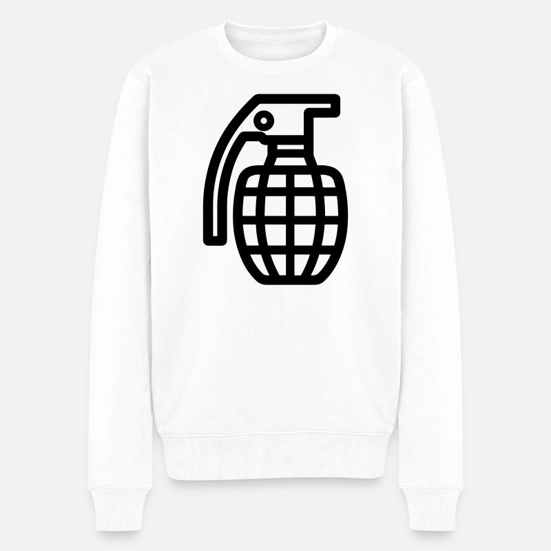 grenade - Pull Premium bio Homme - blanc