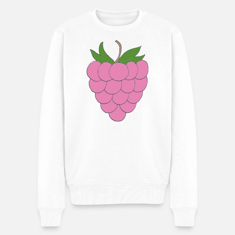 Illustration de framboise rose - Pull Premium bio Homme - blanc