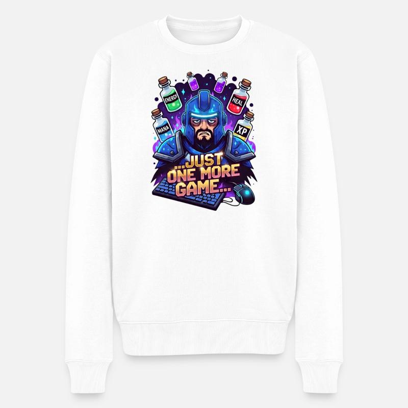 Just one more game - Männer Premium Bio Pullover - Weiß