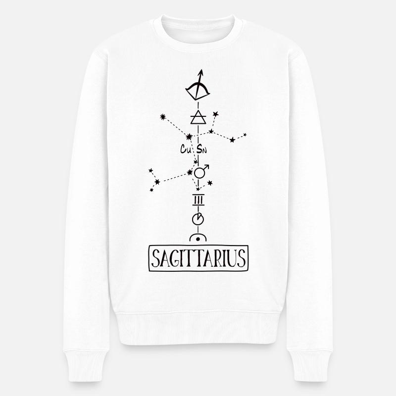 Sagittarius - Schütze Sternzeichen - schwarz - Männer Premium Bio Pullover - Weiß