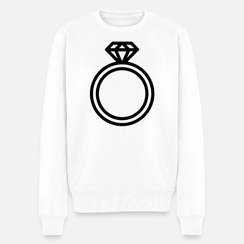 Ring - Männer Premium Bio Pullover - Weiß