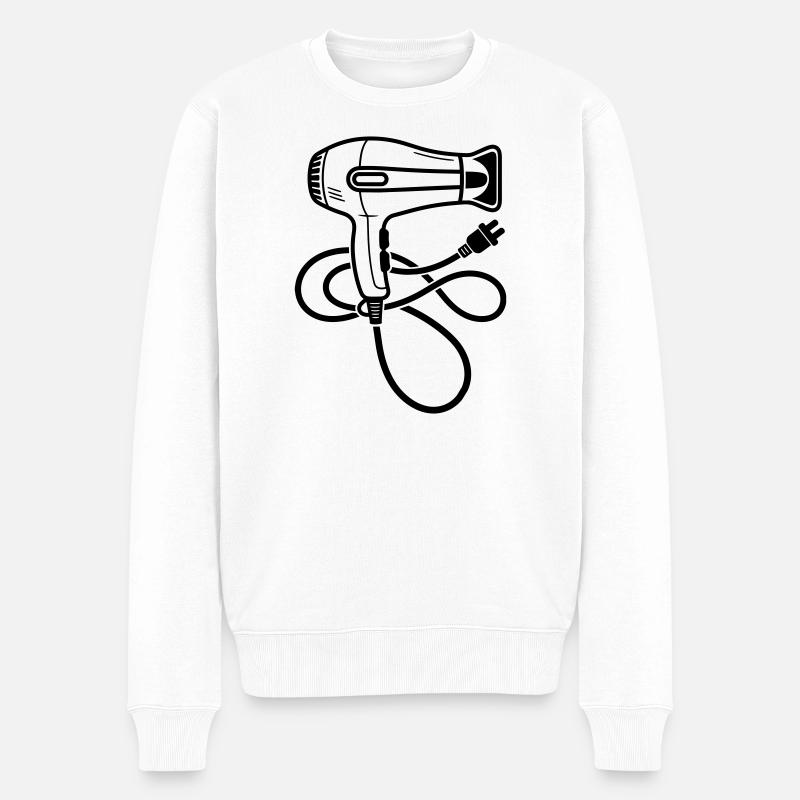 Sèche-cheveux pour salon de coiffure - Pull Premium bio Homme - blanc