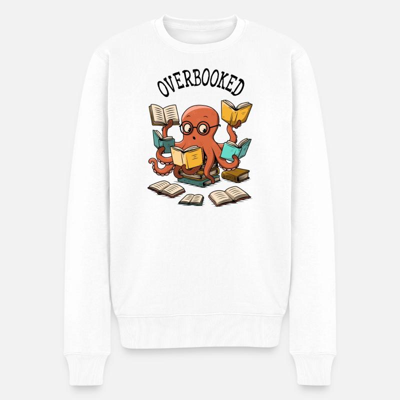Überbucht - Männer Premium Bio Pullover - Weiß