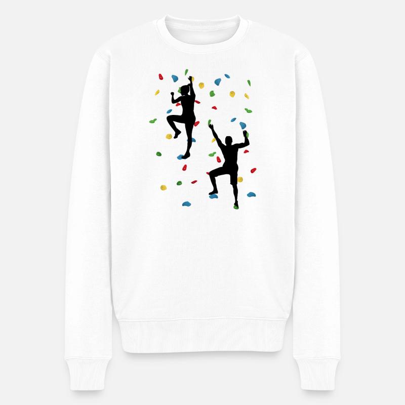 Kletterwand-Duo – Kletterherausforderung - Männer Premium Bio Pullover - Weiß