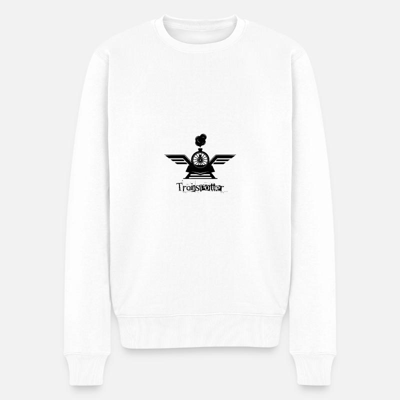 Trainspotter Shirt - Männer Premium Bio Pullover - Weiß