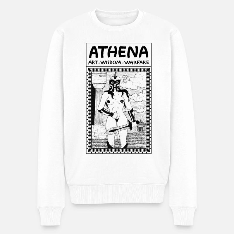 Athéna, l'Ancienne Déesse Grecque - Pull Premium bio Homme - blanc