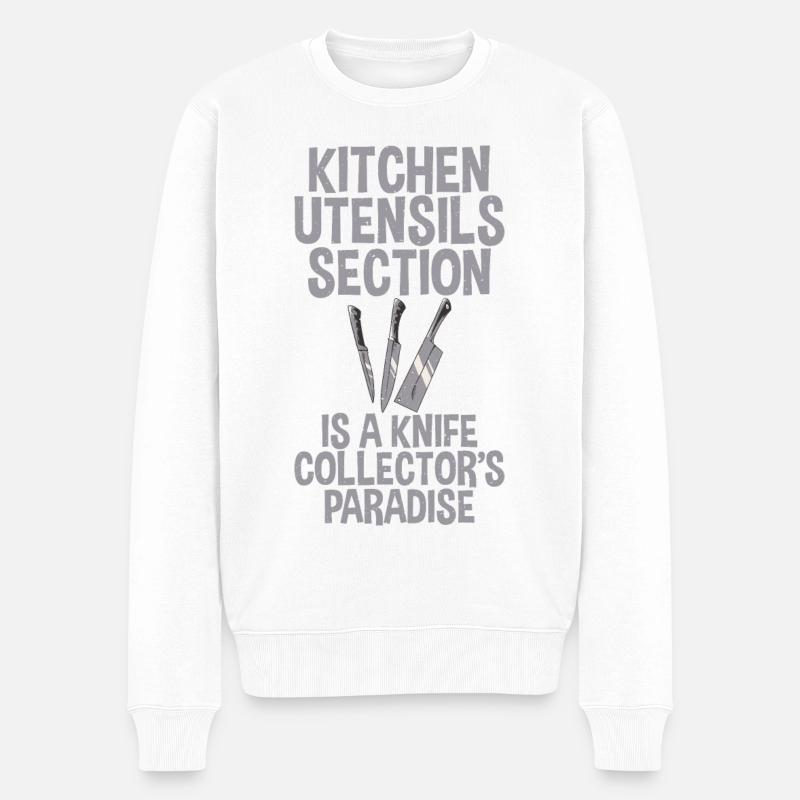 couteau-collectionneur-paradis-couteau, Le - Pull Premium bio Homme - blanc