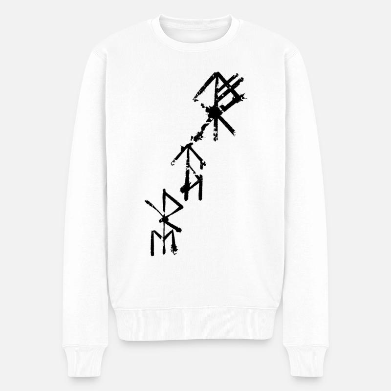 Celtic Irland Keltisch Knoten Muster Baum - Männer Premium Bio Pullover - Weiß