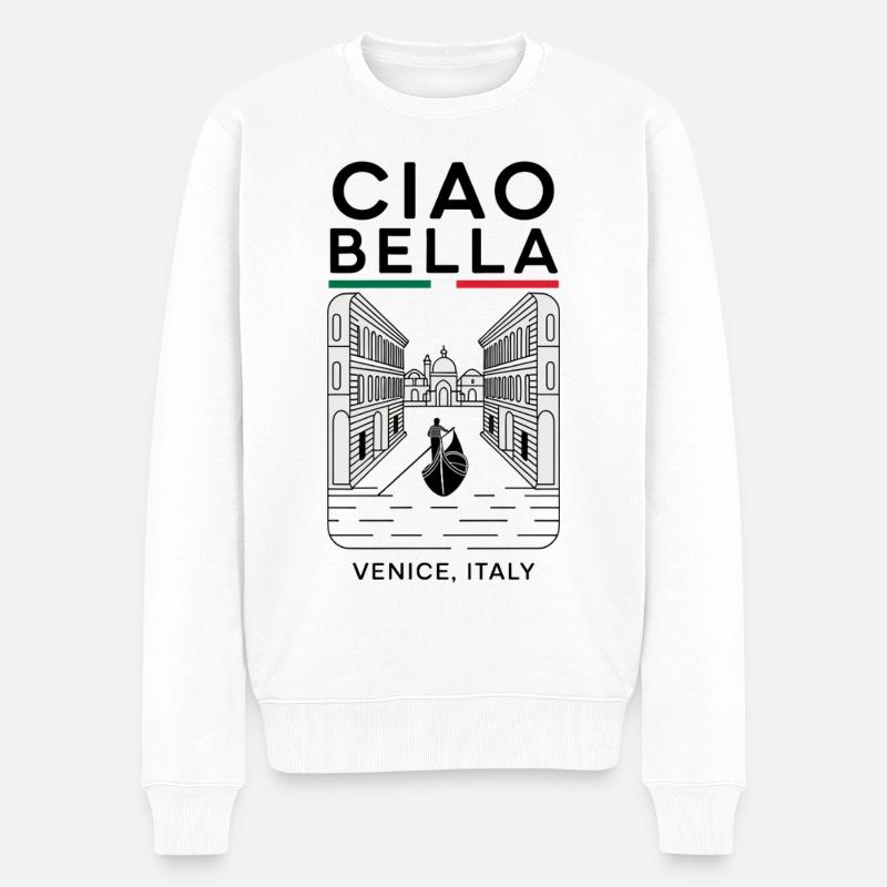 Ciao Bella Venice Italy - Männer Premium Bio Pullover - Weiß