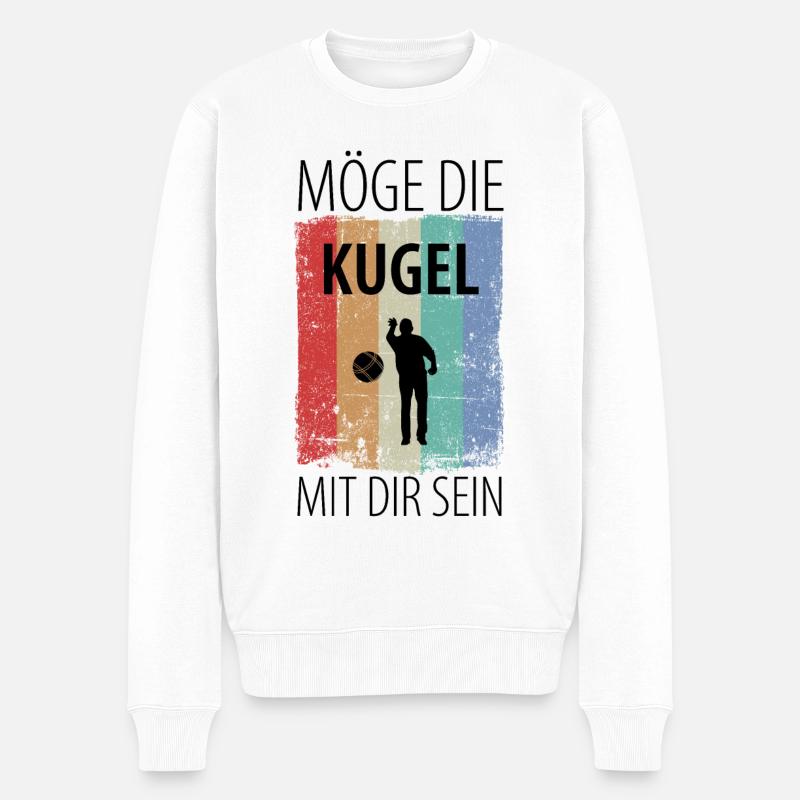 Boule Petanque Boccia Boules - Männer Premium Bio Pullover - Weiß