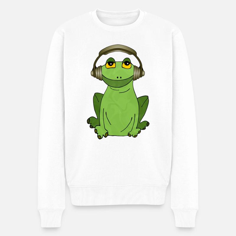 Frosch - Männer Premium Bio Pullover - Weiß