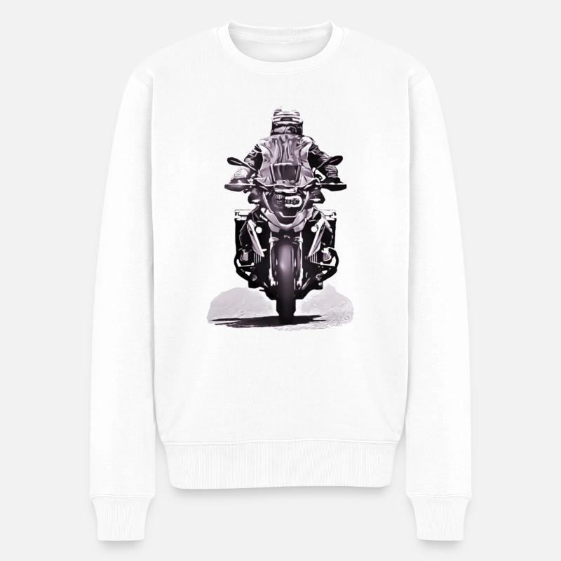 GS Motocycliste noir - Pull Premium bio Homme - blanc