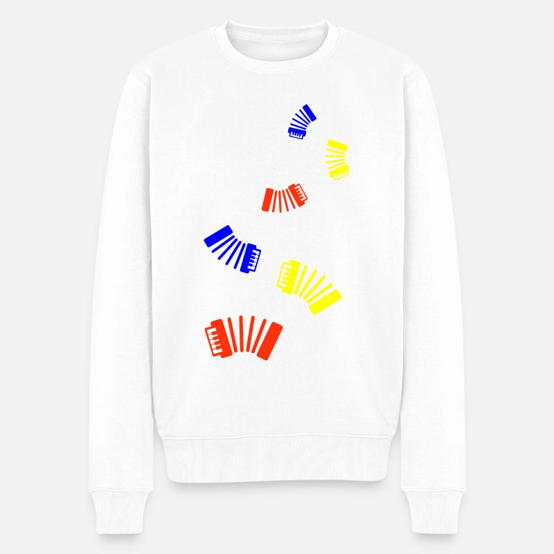 Akkordeon instrument - Männer Premium Bio Pullover - Weiß