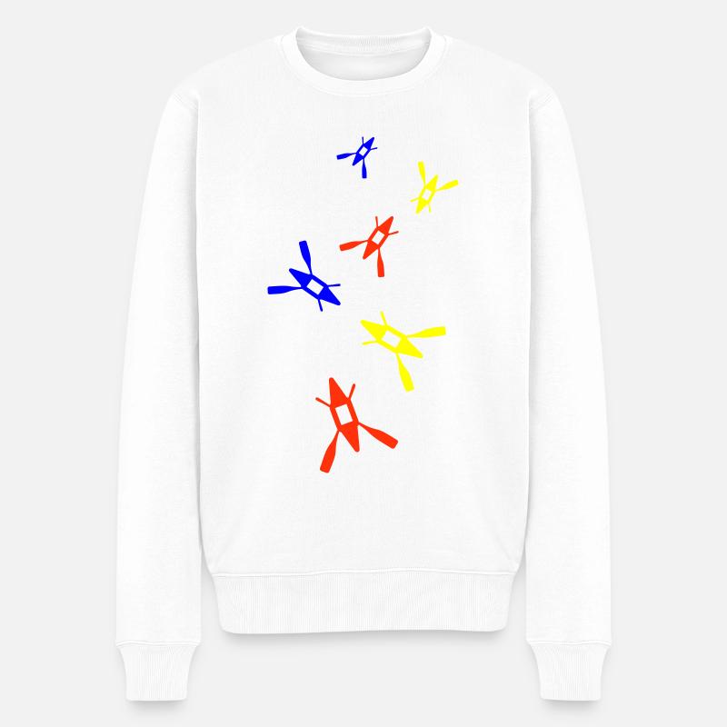Kanu Bunt - Männer Premium Bio Pullover - Weiß
