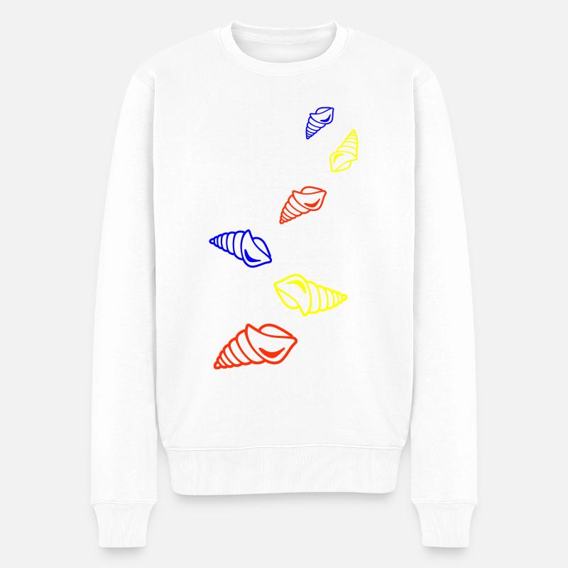 Muschel Schnecke Bunt - Männer Premium Bio Pullover - Weiß