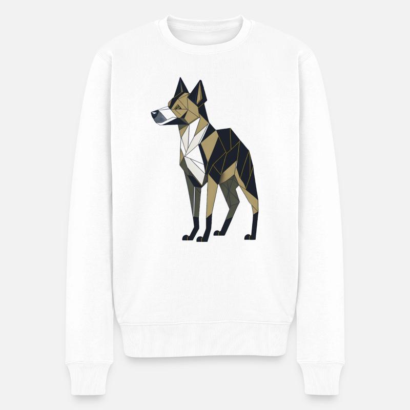 Chien géométrique - Pull Premium bio Homme - blanc