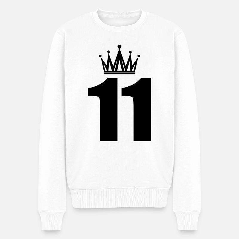 11 - Männer Premium Bio Pullover - Weiß