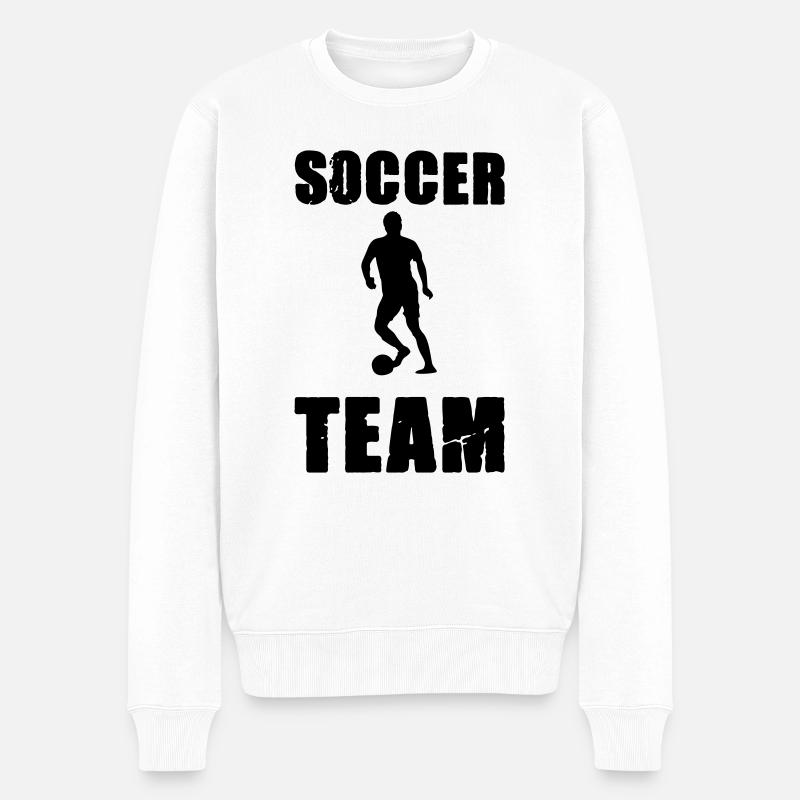 soccer player team - Männer Premium Bio Pullover - Weiß