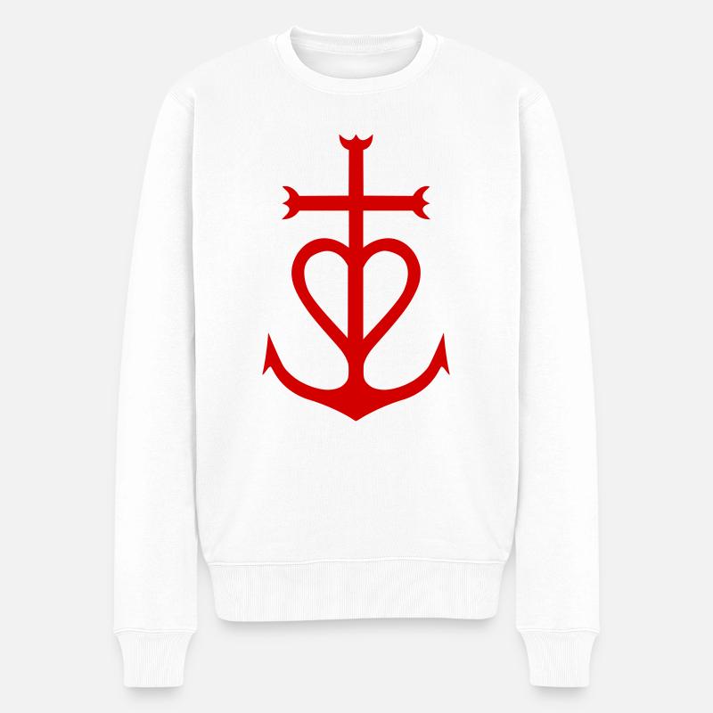 Croix Camargue - Männer Premium Bio Pullover - Weiß
