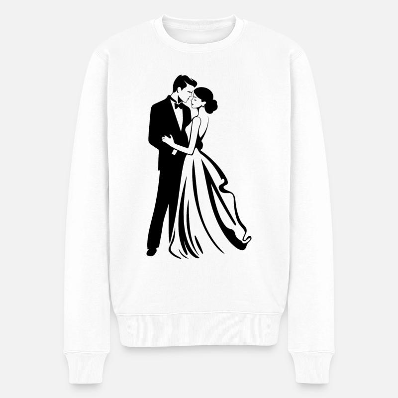 Braut Bräutigam Brautpaar Hochzeit - Männer Premium Bio Pullover - Weiß
