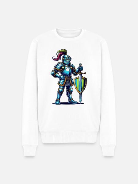 Knight Comic - Men's Premium Organic Jumper - white