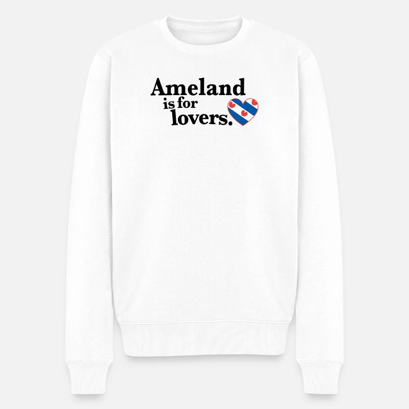 Ameland Lovers - Friesland II - Männer Premium Bio Pullover - Weiß