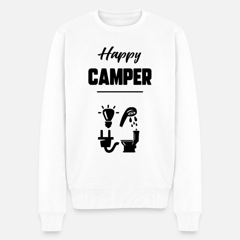 Happy camper - Pull Premium bio Homme - blanc