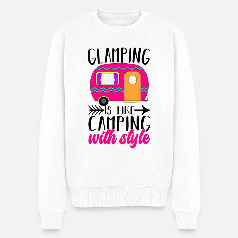 Glamping Glamper - Männer Premium Bio Pullover - Weiß