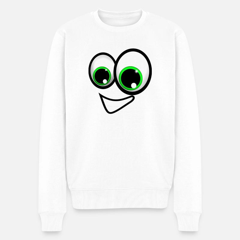 comique visage - Pull Premium bio Homme - blanc