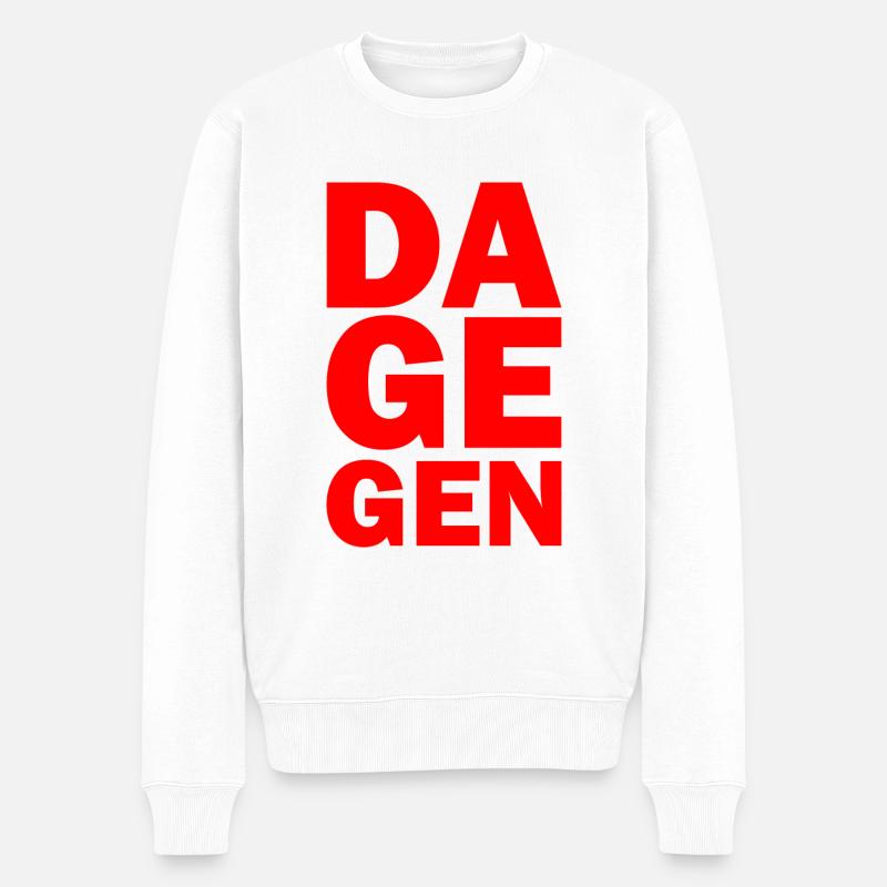 Dagegen - Männer Premium Bio Pullover - Weiß